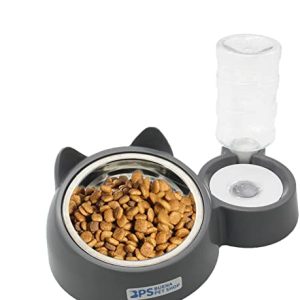 BPS Comedero y Bebedero Automático para Gatos y Perros Antisalpicaduras, Dispensador de Agua y Alimento 2 en 1 – Alimentador Automático para Mascotas Tamaño M/L (M) BPS-5720